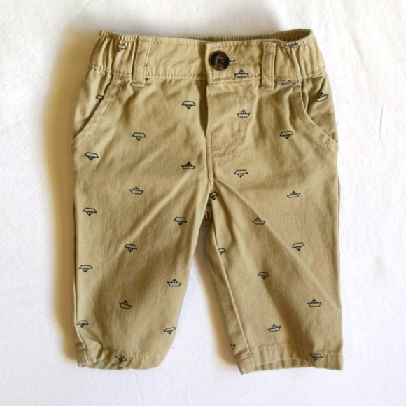 carter's sailboat print cotton twill chinos pants 3 months baby boy - Picture 1 of 4